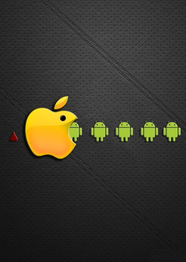Funny Apple Eating Android Background
