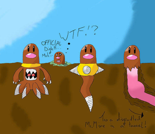 Funny Art Of Diglett And Dugtrio Background