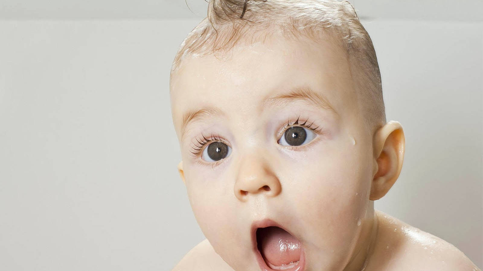 Funny Baby Shocked Face Background