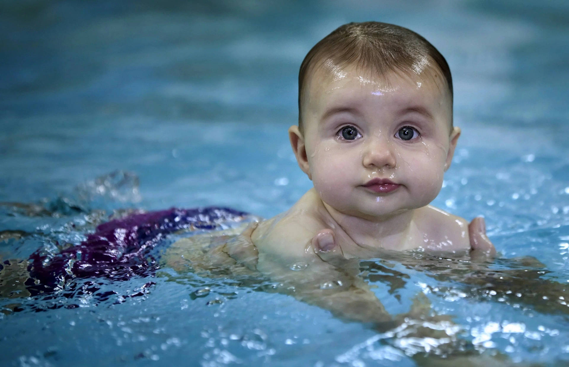 Funny Baby Swimming Background