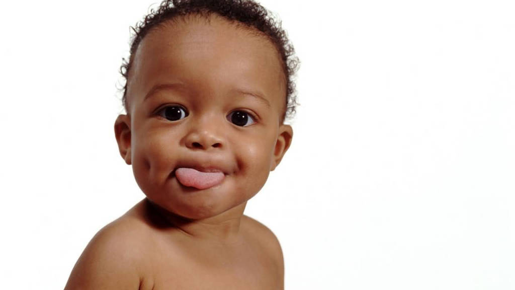 Funny Baby With Dimple Background