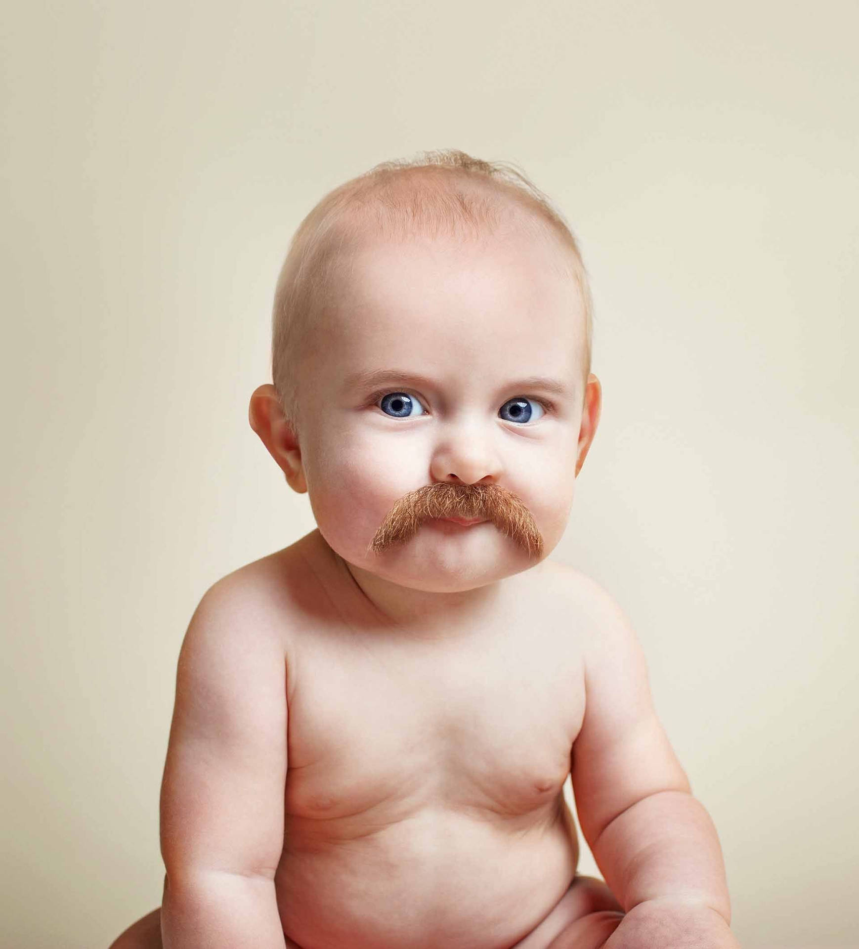 Funny Baby With Mustache Background