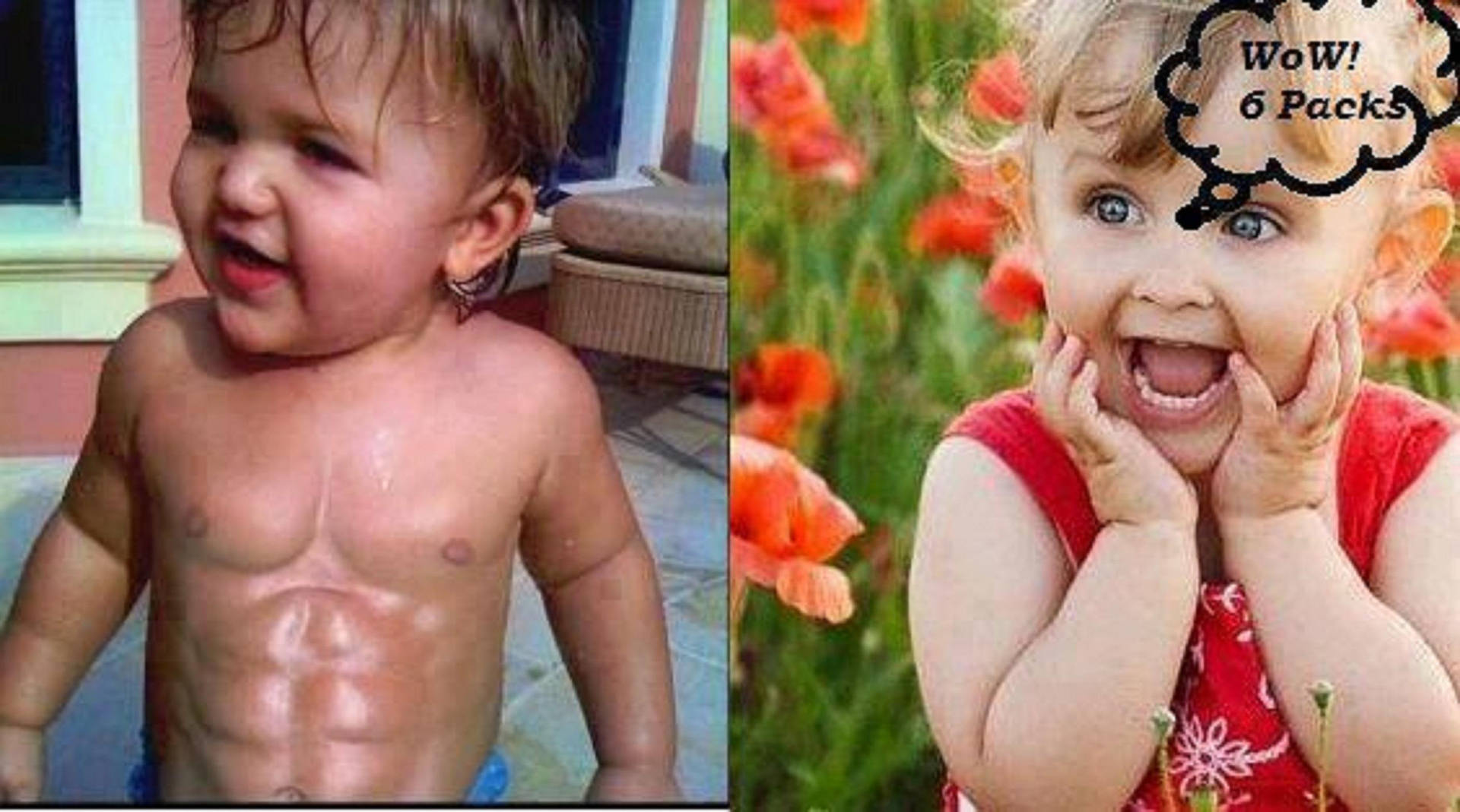 Funny Baby With Six Pack Abs Background