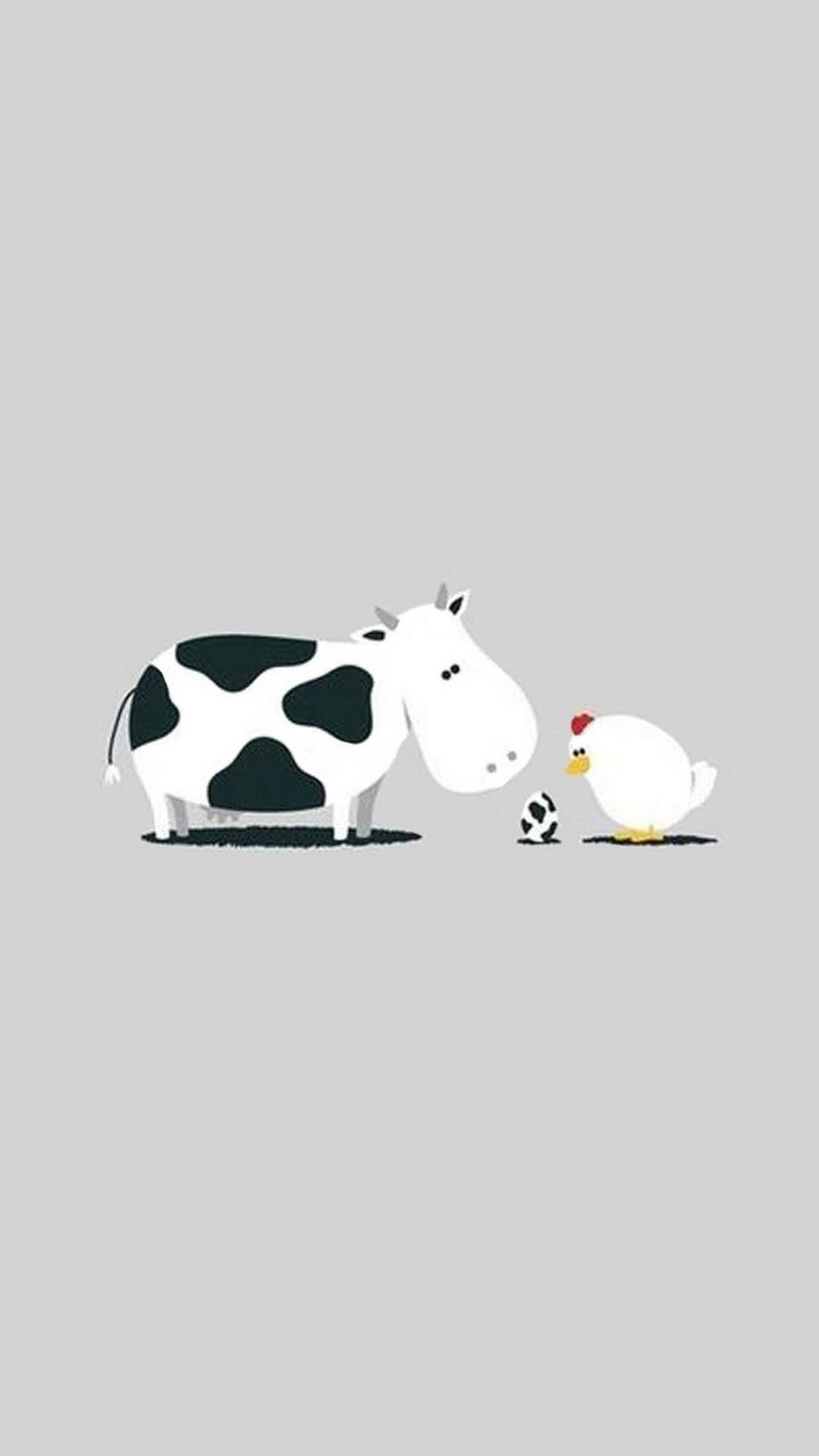 Funny Cartoon Of Chicken And Cow