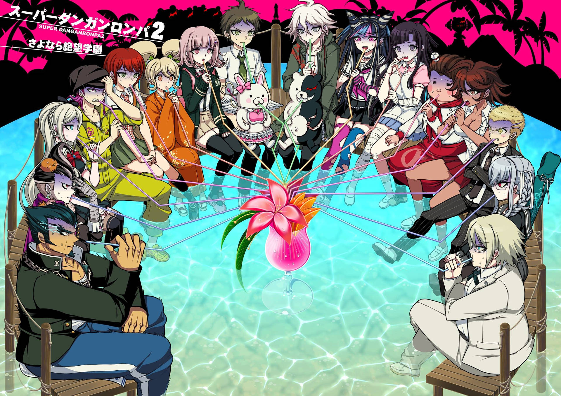 Funny Characters Poster Danganronpa Background