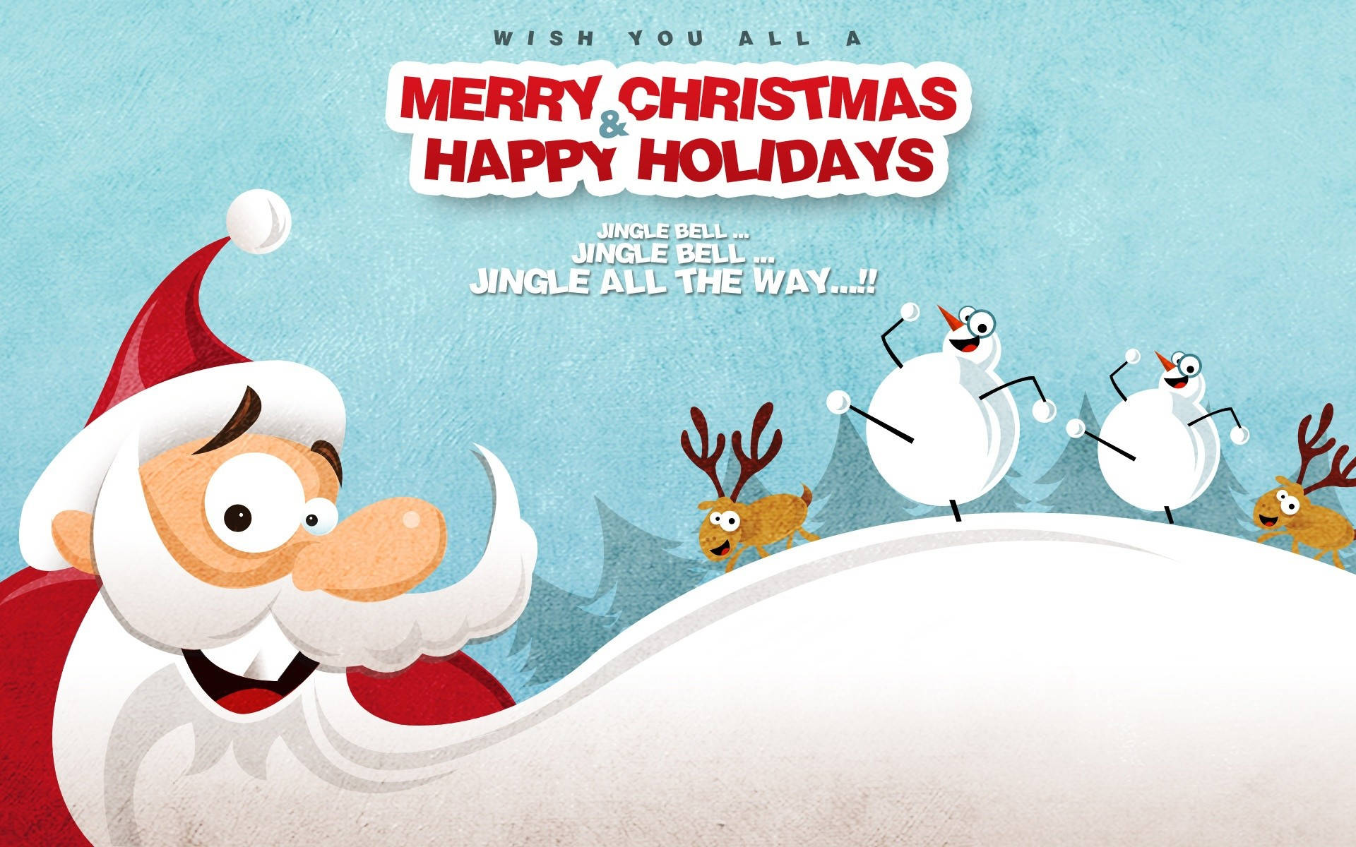 Funny Christmas Greetings And Happy Holidays Background