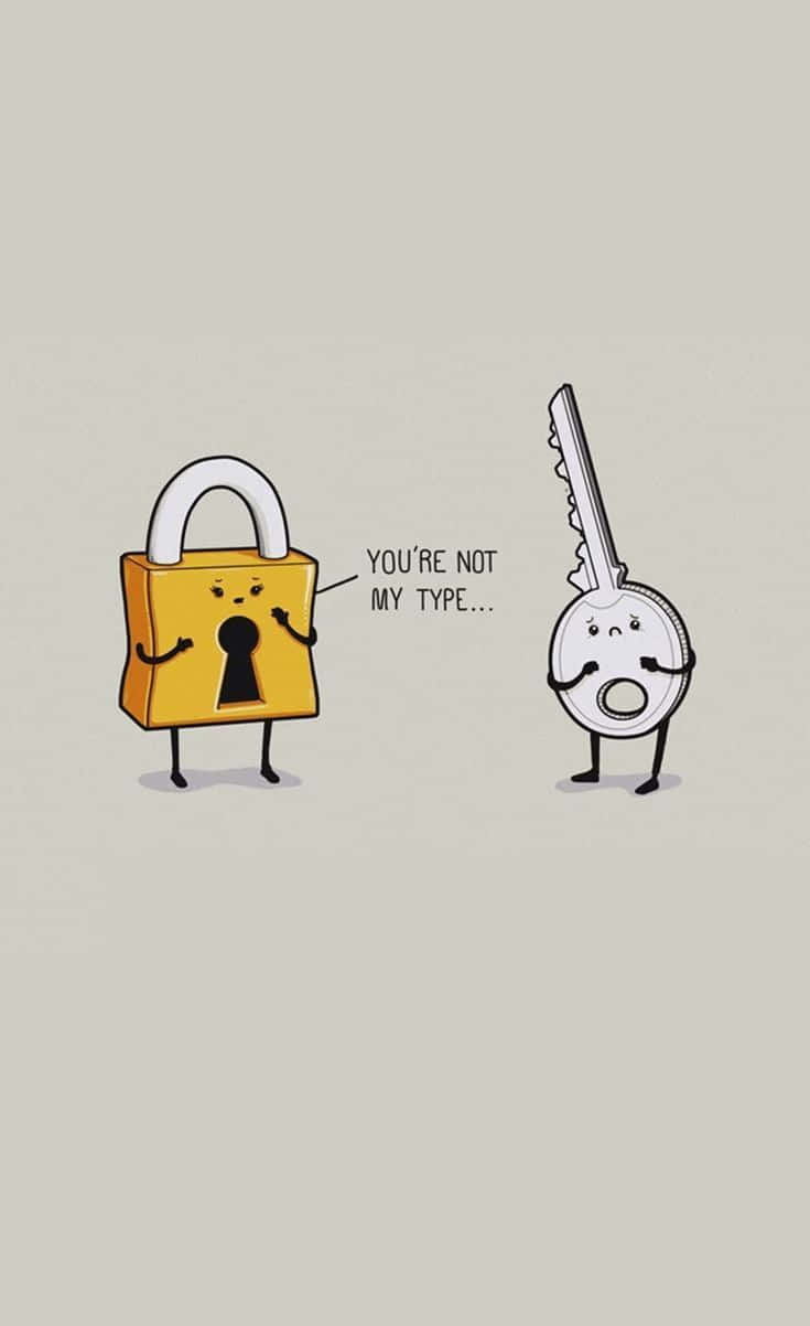 Funny Clean Padlock Key Background