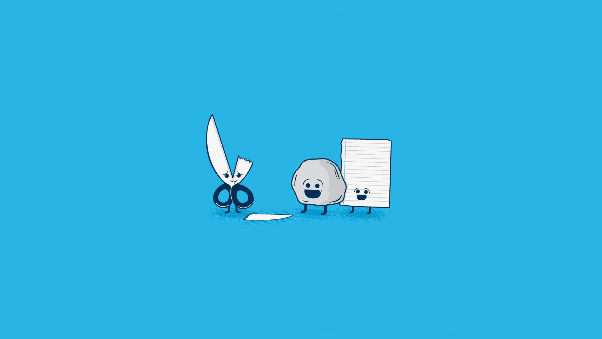 Funny Computer Rock Paper And Scissors Background