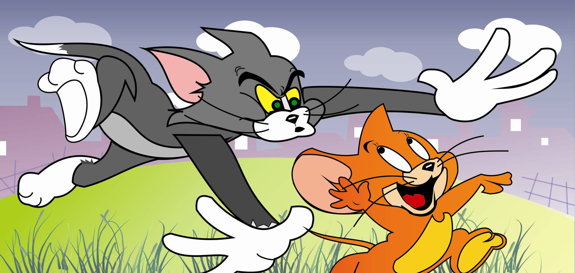 Funny Drawing Of Tom And Jerry Aesthetic Background