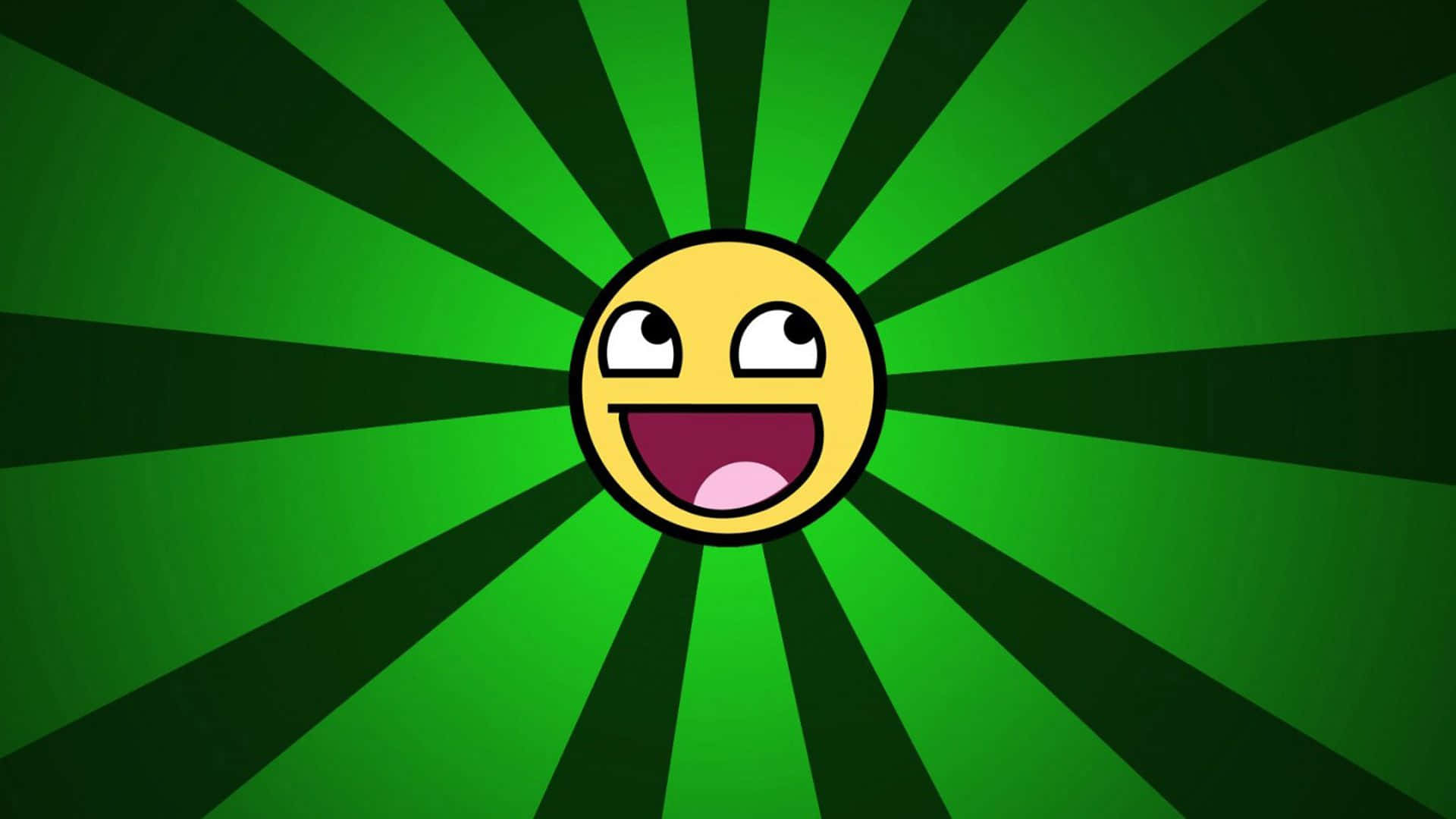 Funny Face Green Rays Background