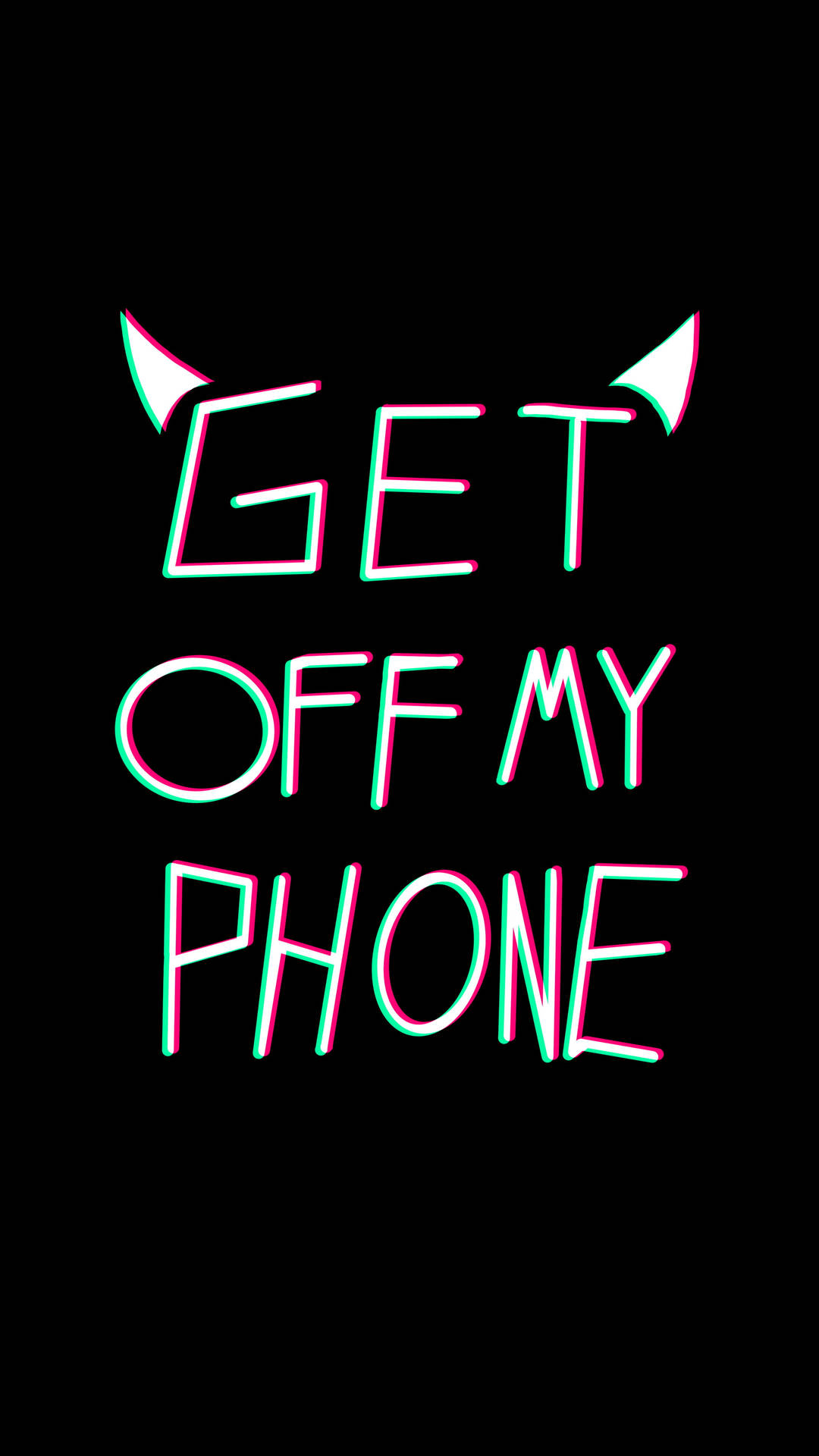 Funny Get Off My Phone Devil Horns Background