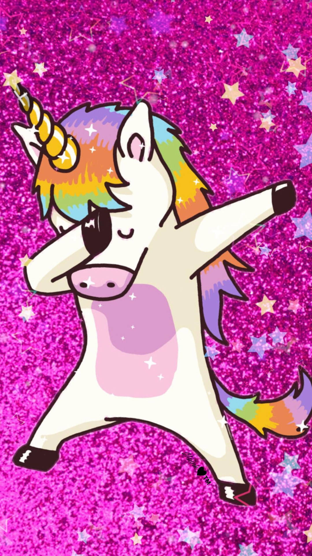 Funny Glitter And Unicorns Background Background