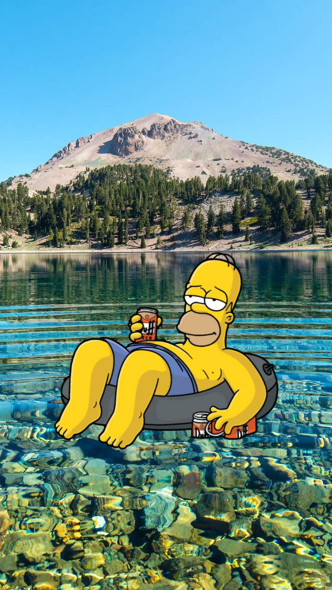 Funny Homer On Aesthetic Lake