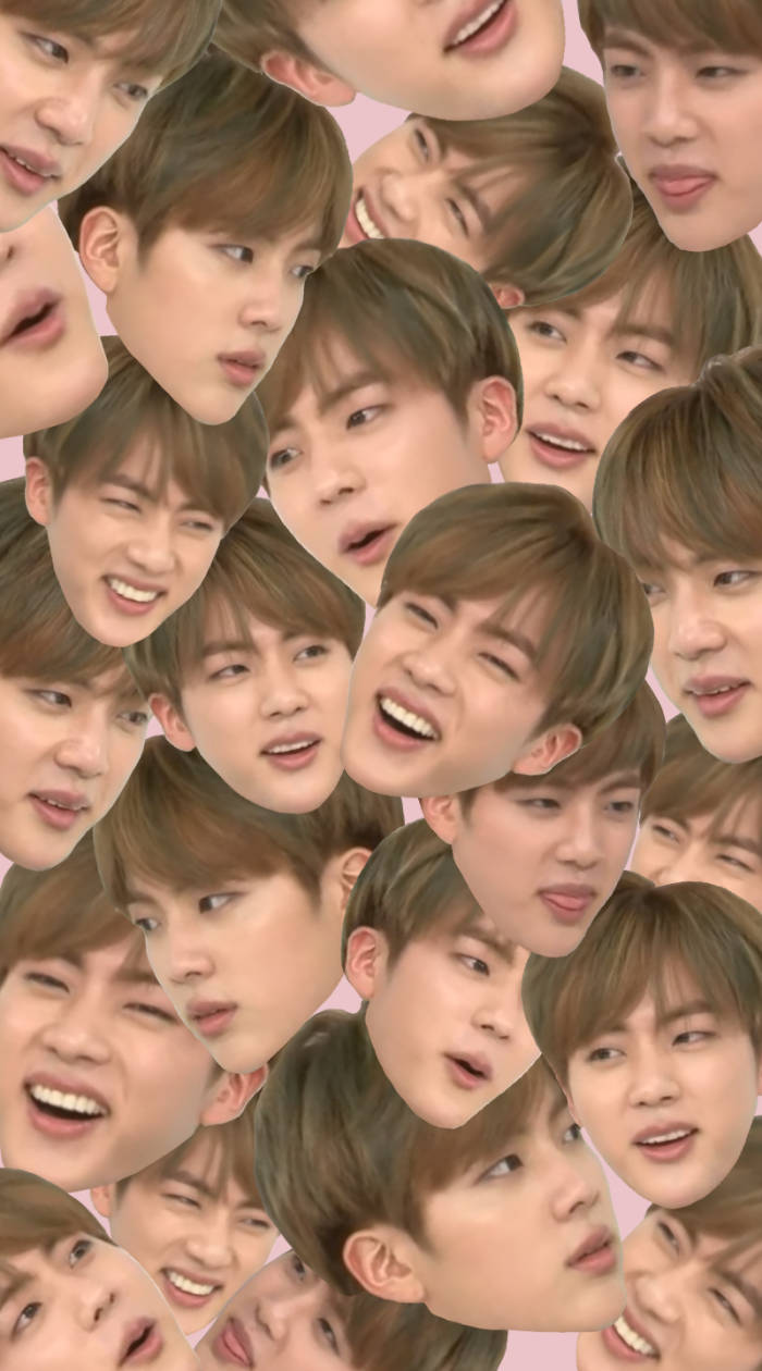 Funny Jin Bts Cute Face Collage Background