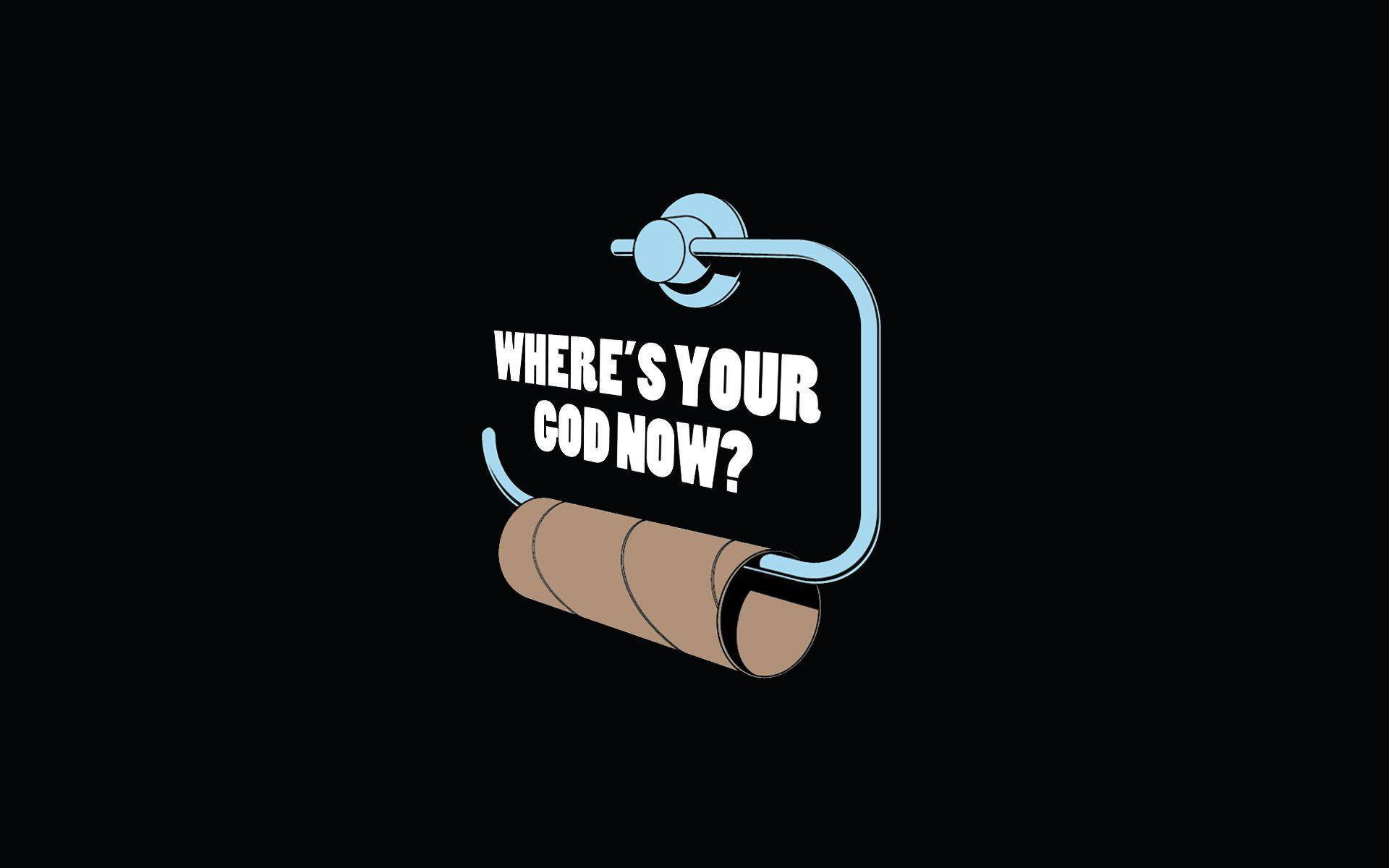 Funny Laptop Empty Toilet Paper Roll Background