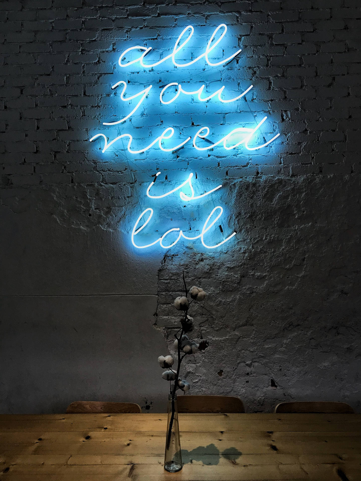 Funny Light Design In Neon Blue Iphone Background