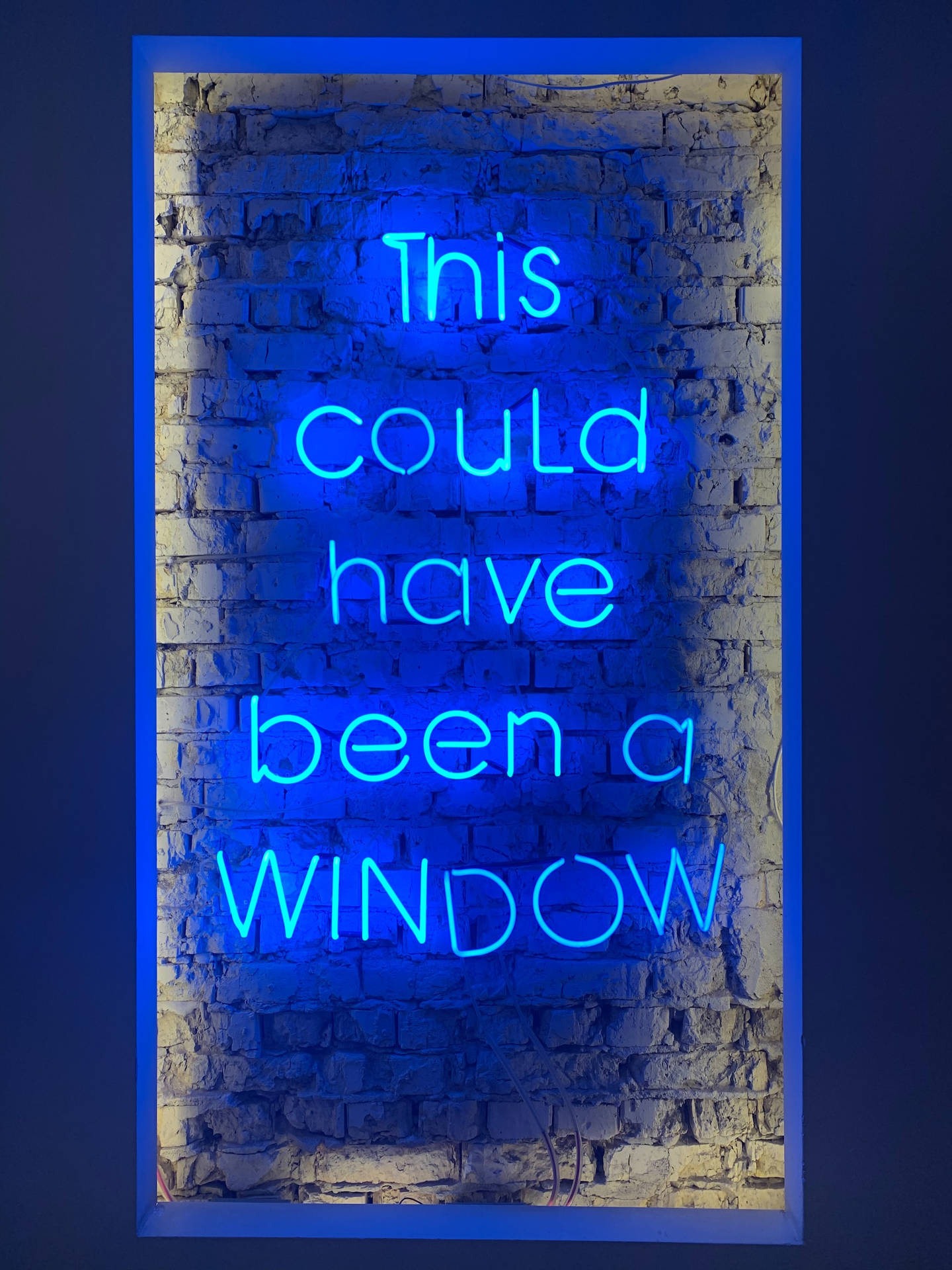 Funny Quote In Neon Blue Iphone Background