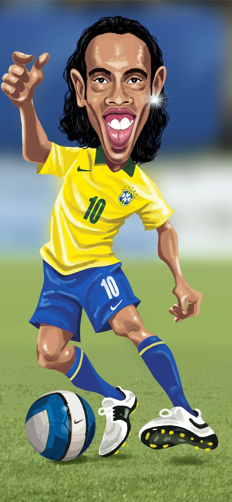 Funny Ronaldinho Caricature Background