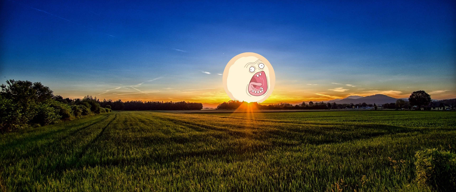 Funny Screaming Sun Background