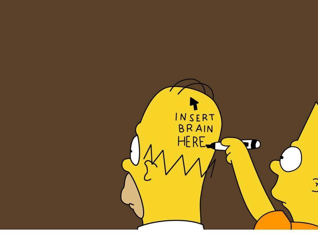 Funny Simpsons Bart Writing Homer's Head