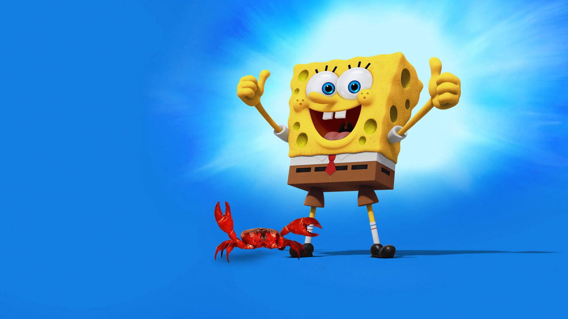 Funny Spongebob Giving A Thumbs Up Background
