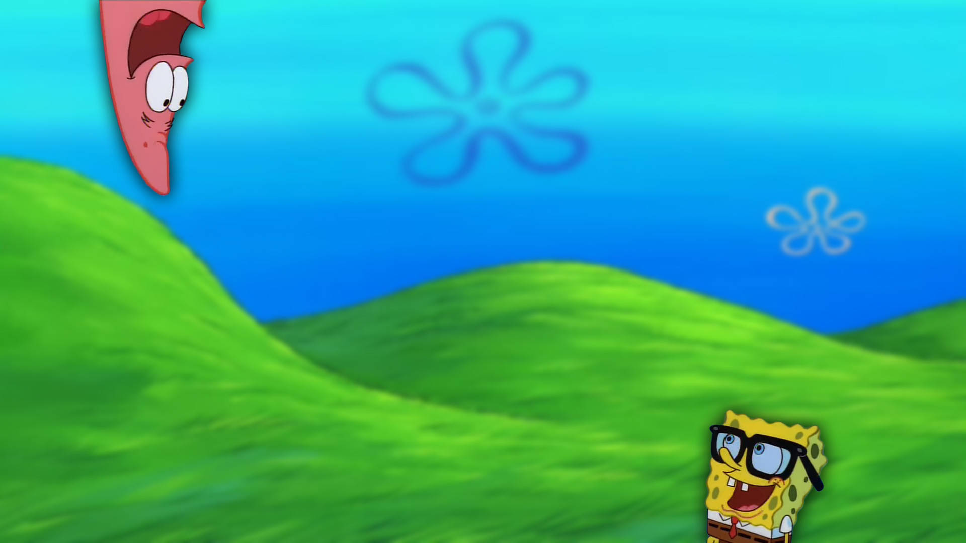 Funny Spongebob With His Glasses Background