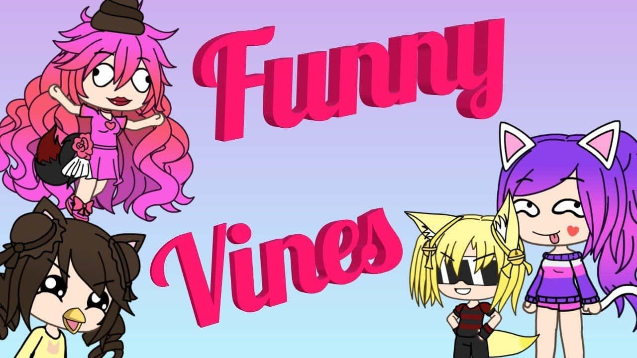 Funny Vines - A Cute Anime Girl With Purple Hair And Pink Hair Background