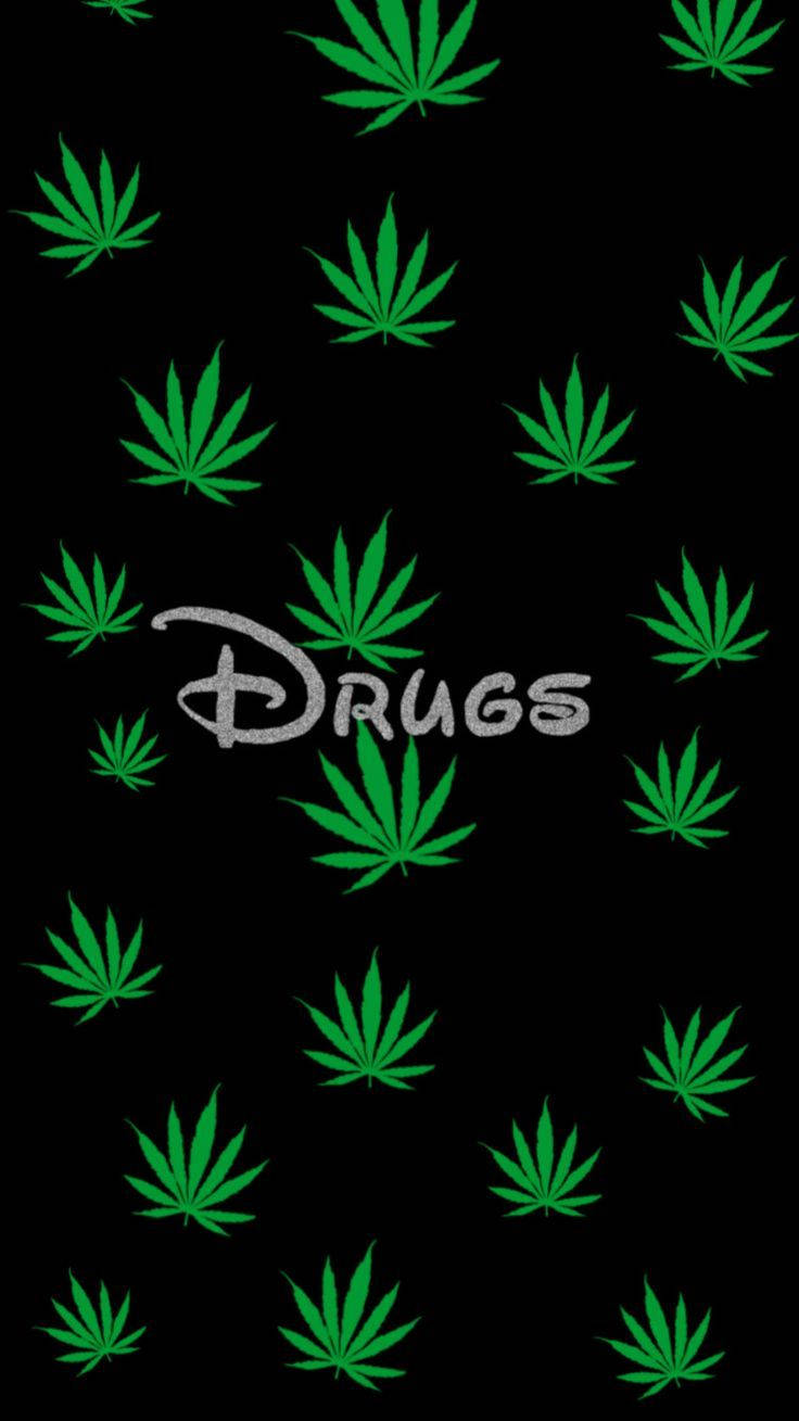 Funny Weed Disney Font Background