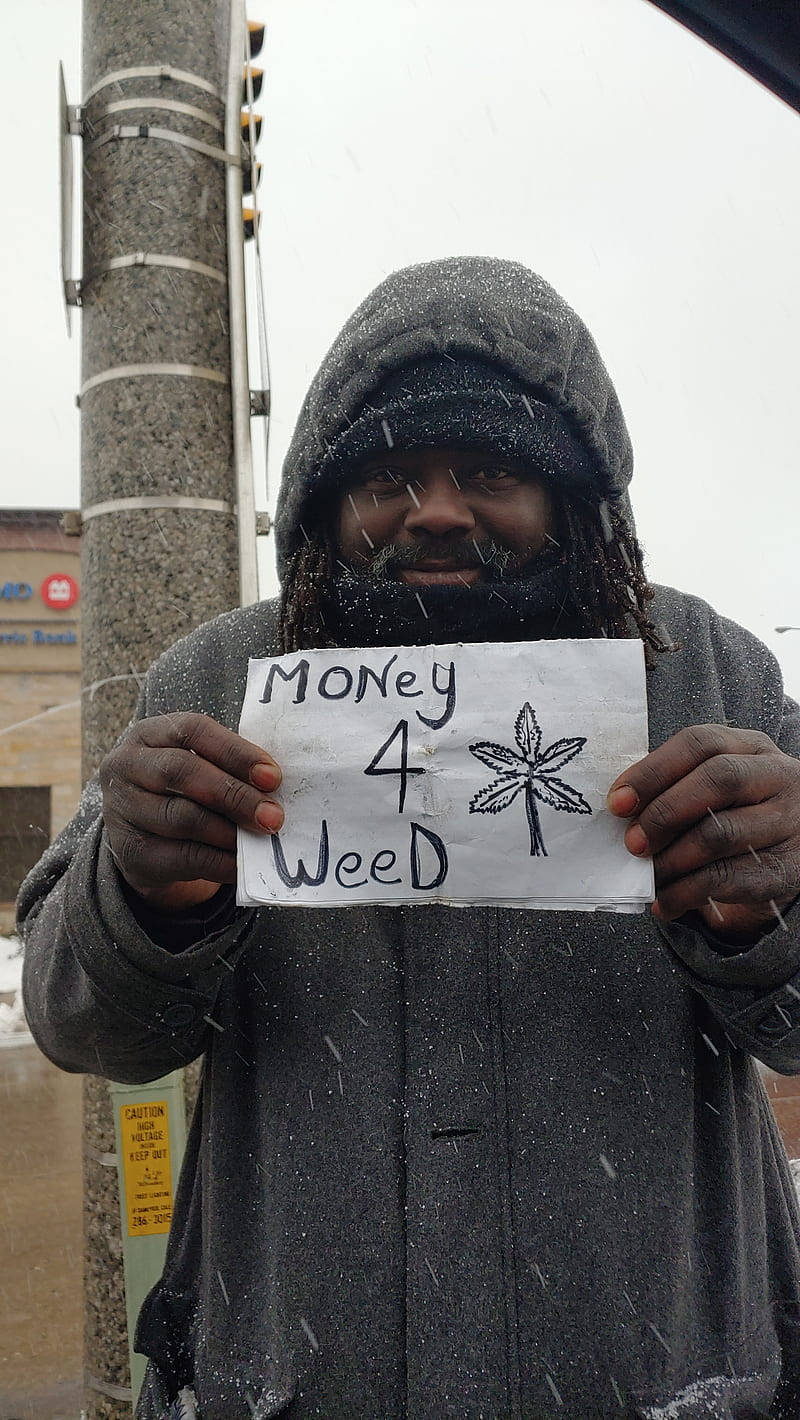 Funny Weed With Black Man Background