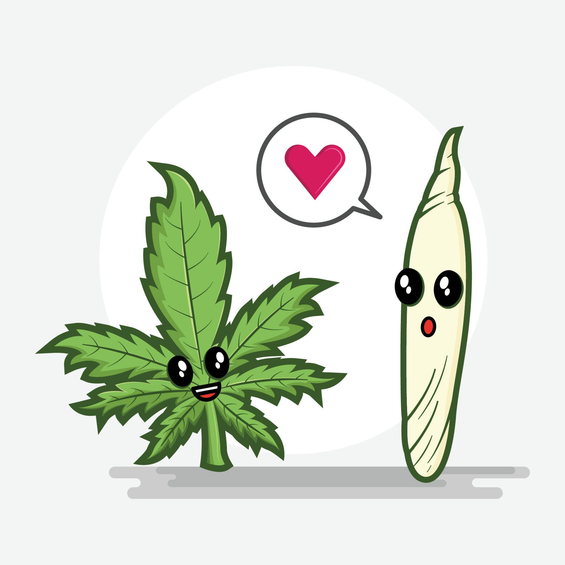 Funny Weed With Heart Background