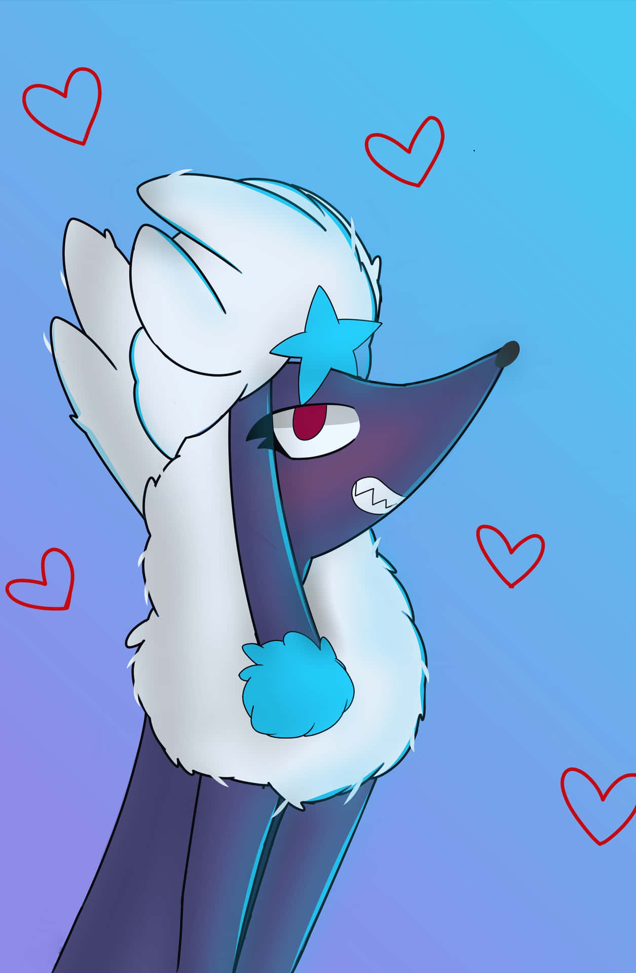 Furfrou Heart Filled Portrait Background