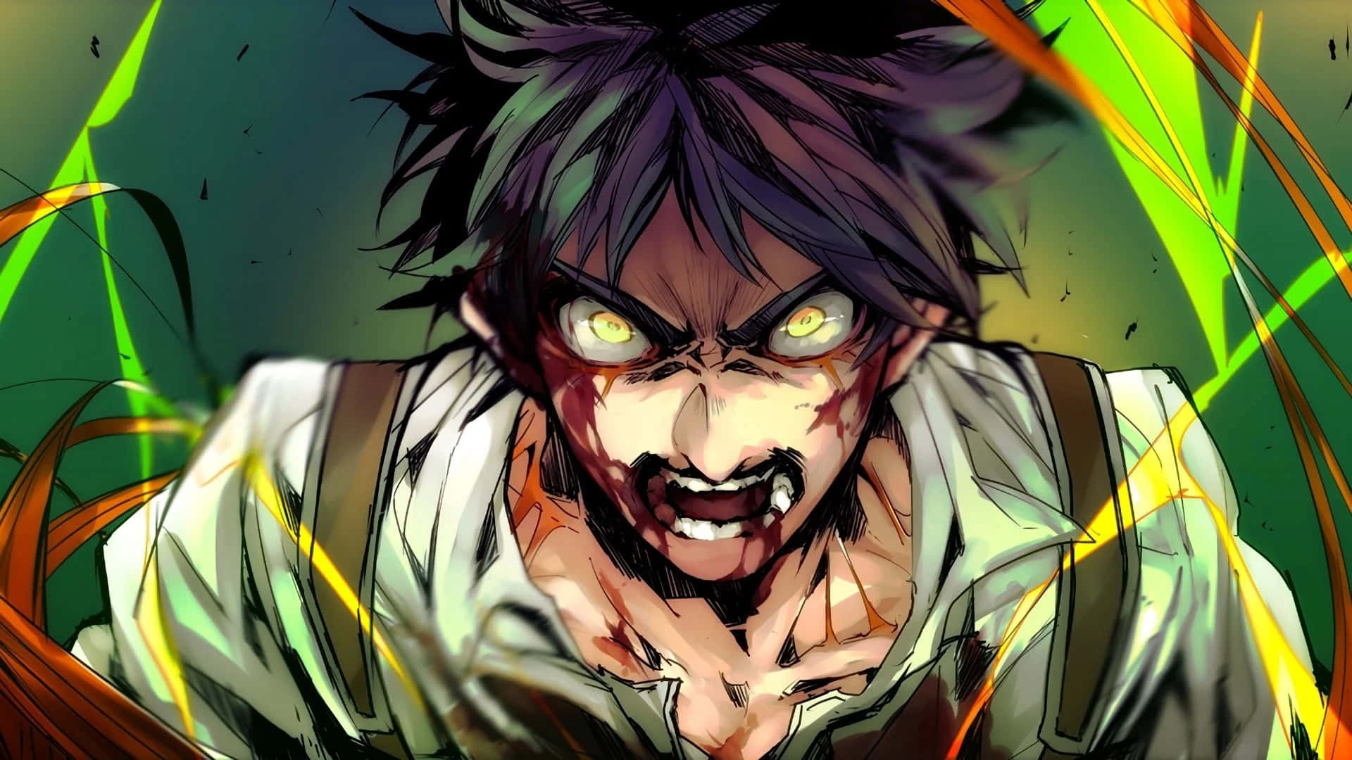 Furious Anime Character Rage Background