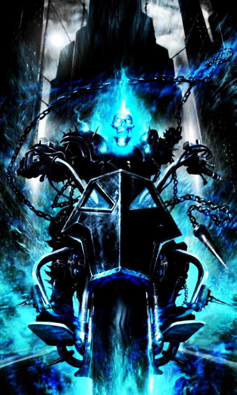 Furious Blue Ghost Rider Background