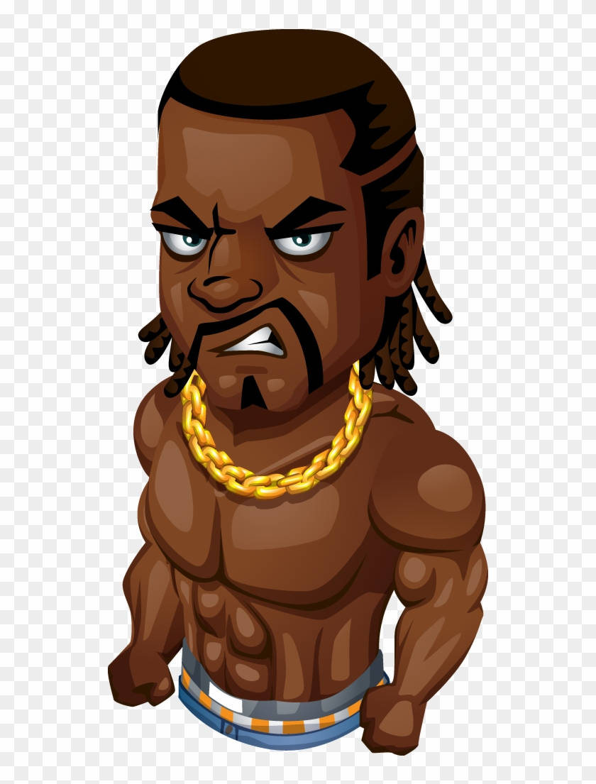 Furious Gangsta Cartoon Muscle Man Background