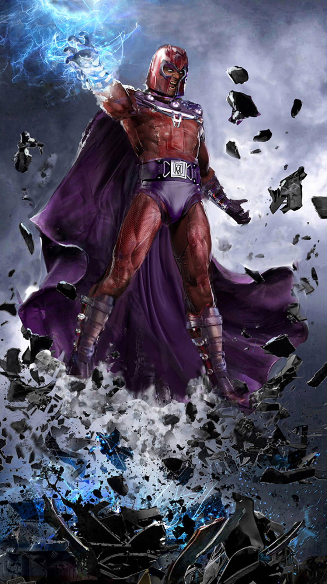 Furious Magneto Unleashing His Power