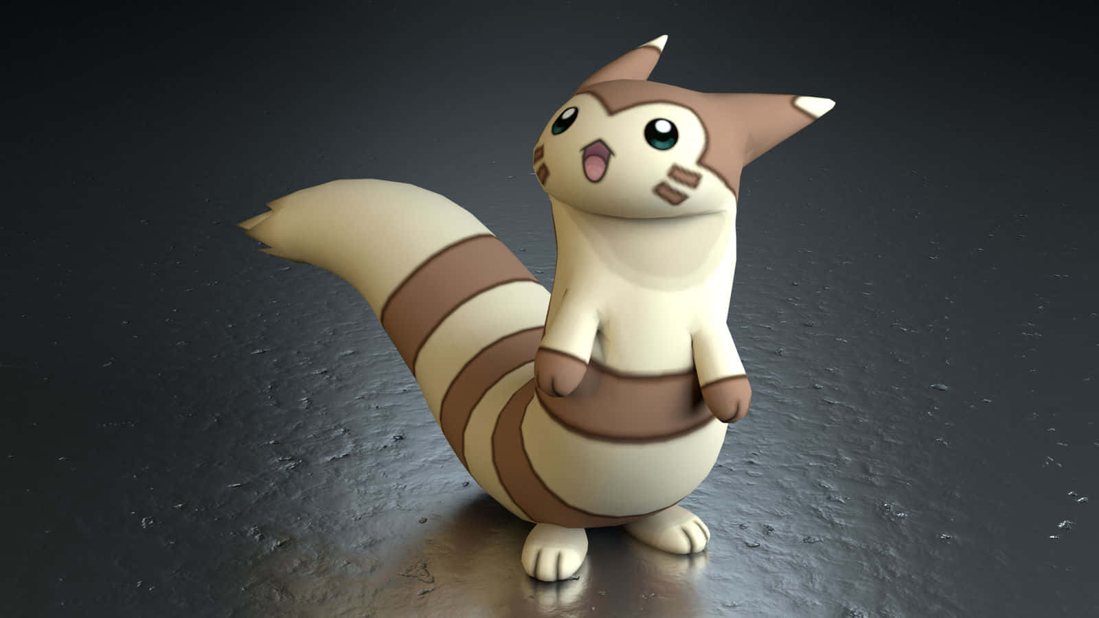 Furret Model With Black Backdrop Background