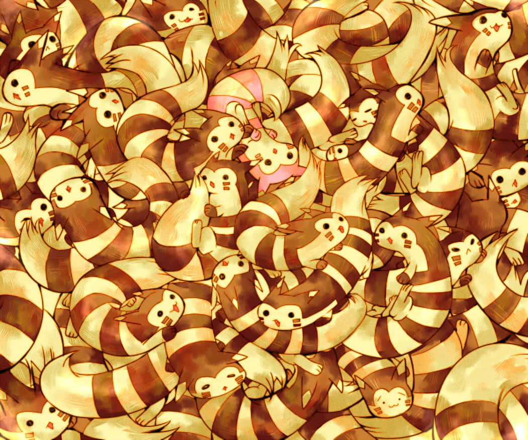 Furret Stacked Atop Each Other Background