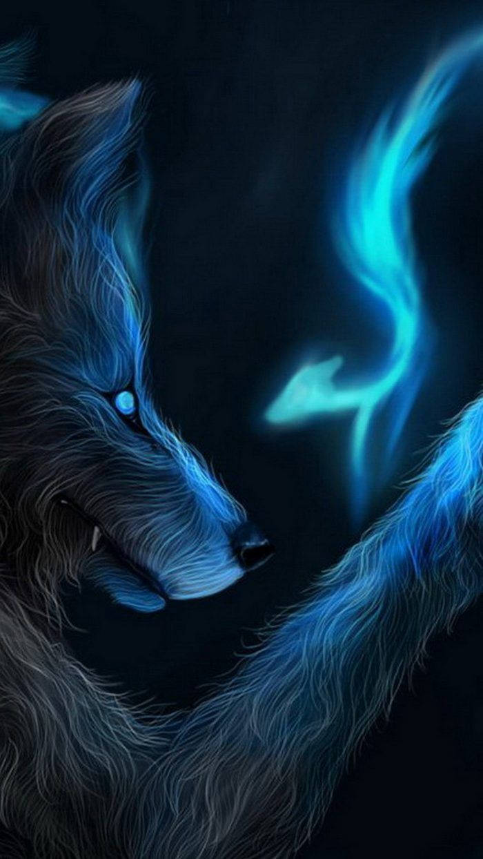 Furry Blue Wolf Graphic