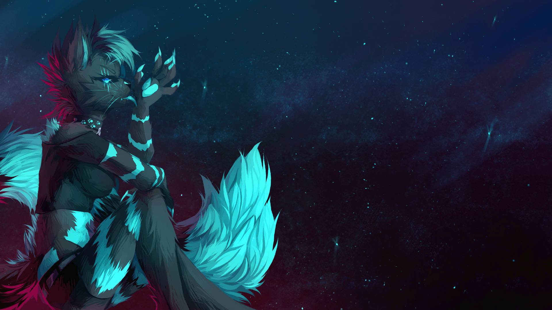 Furry Female Fox Space Background Background