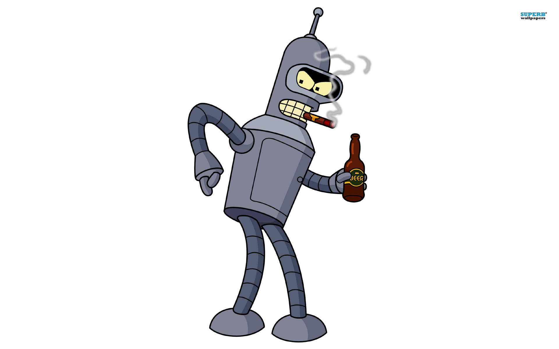 Futurama Bender With Beer Bottle Background