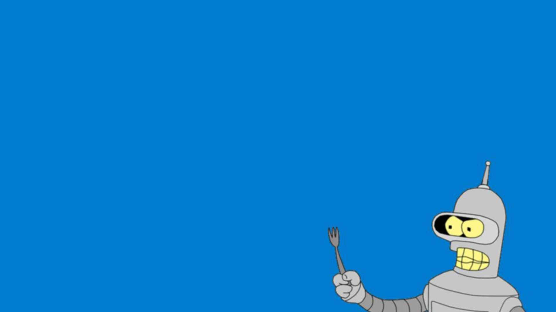 Futurama Bender With Fork Background
