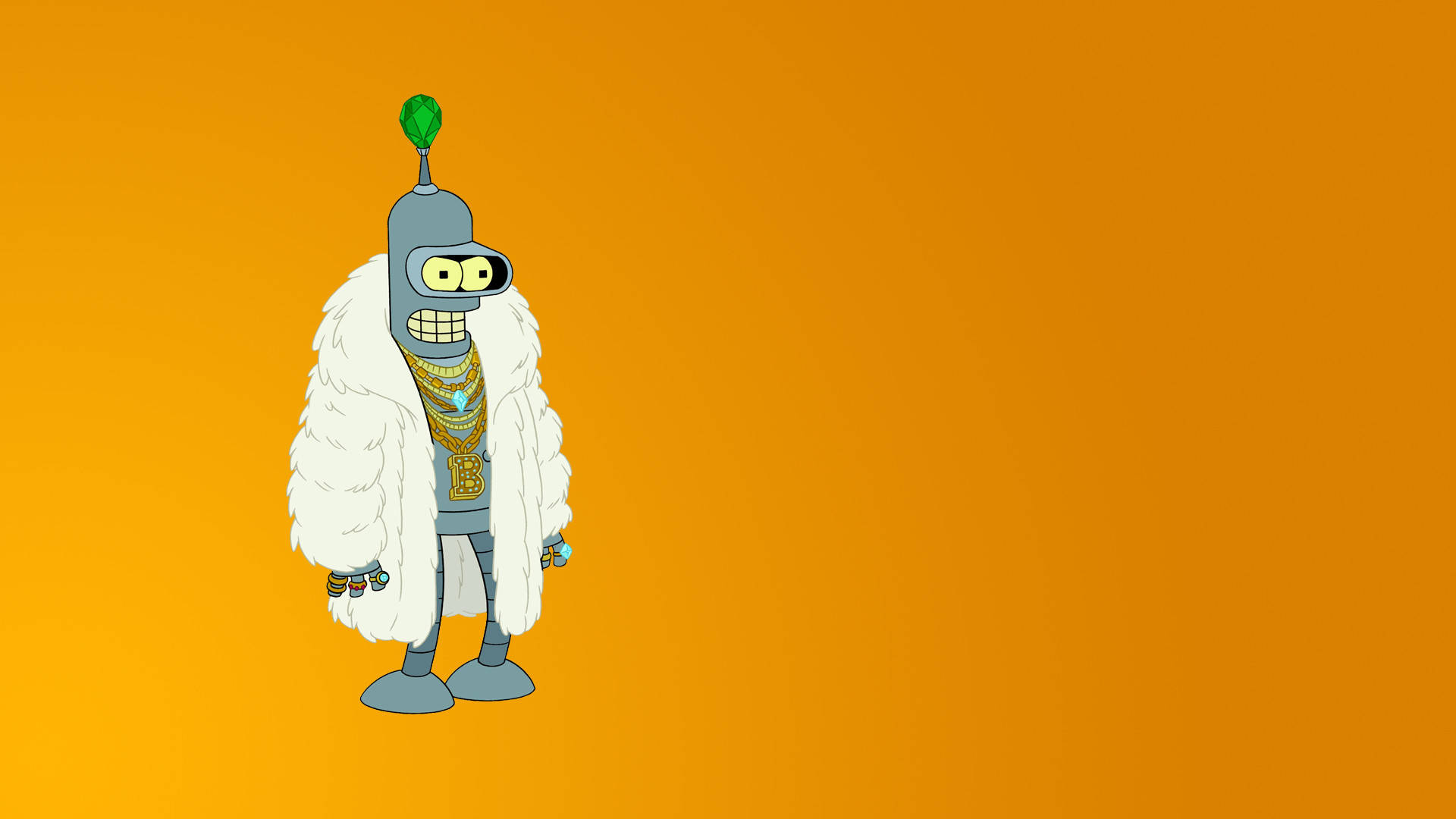 Futurama Bender With White Coat Background