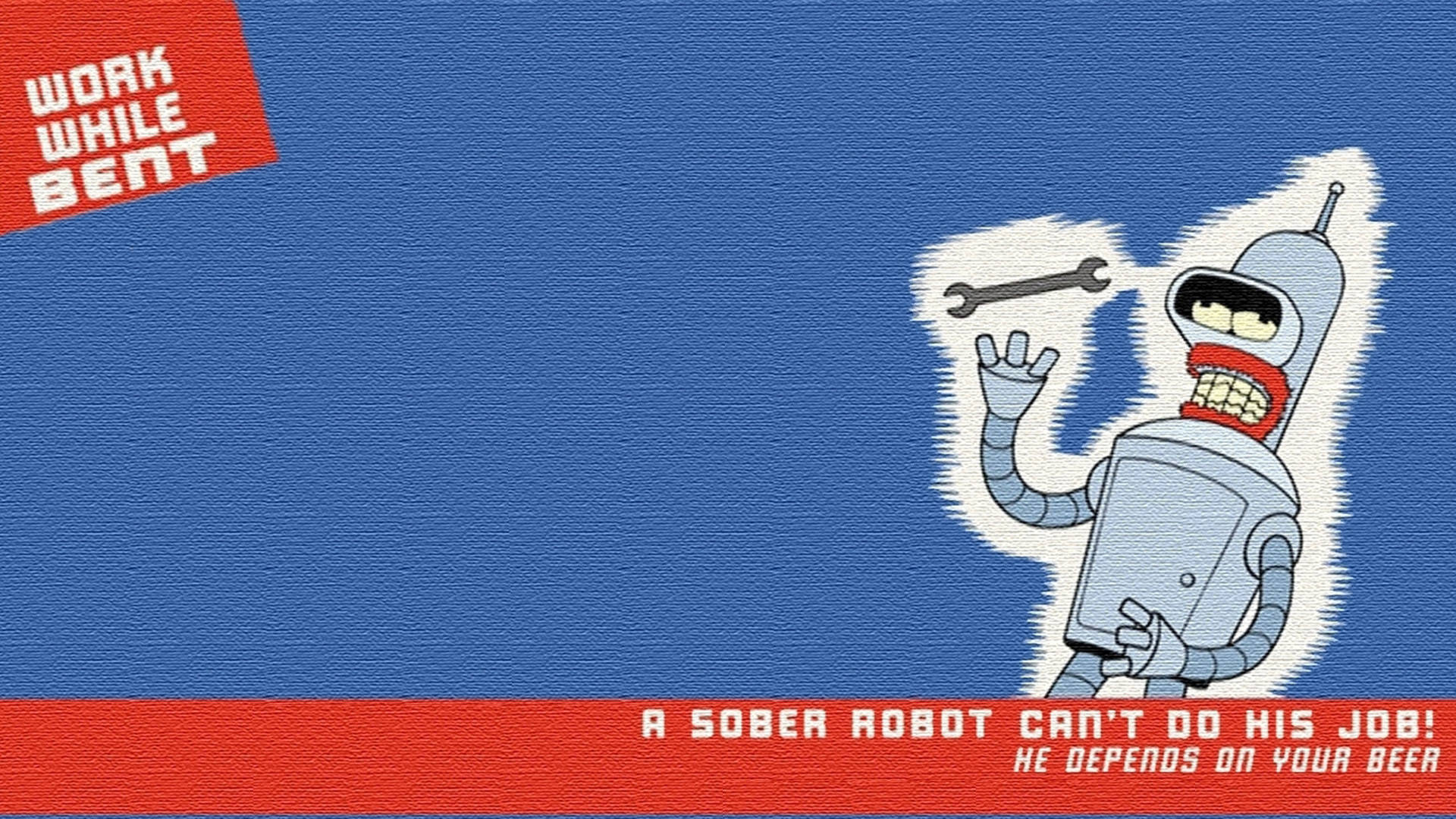 Futurama Bender With Wrench Background