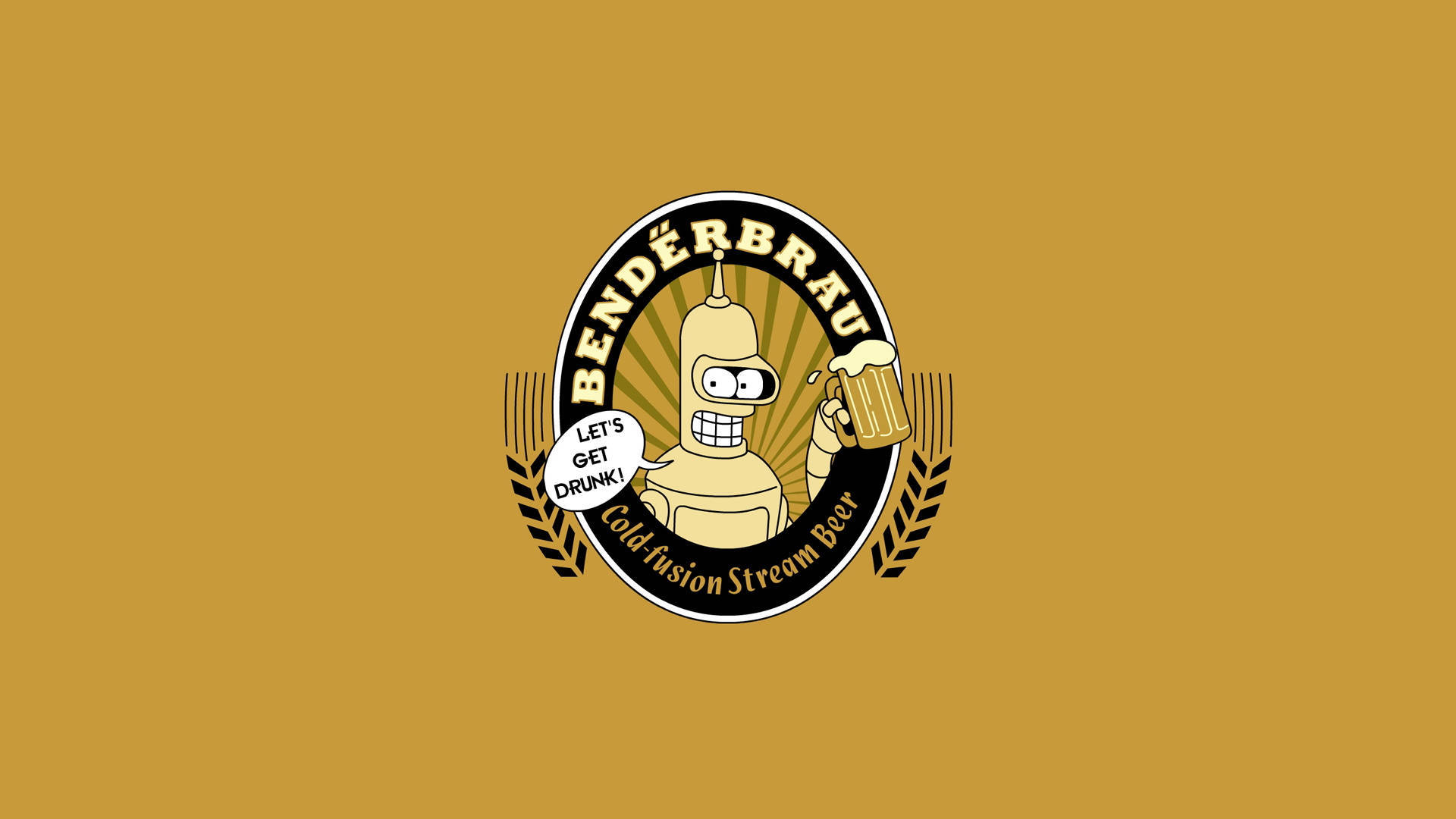 Futurama's Bender Enjoying A Cigar Background