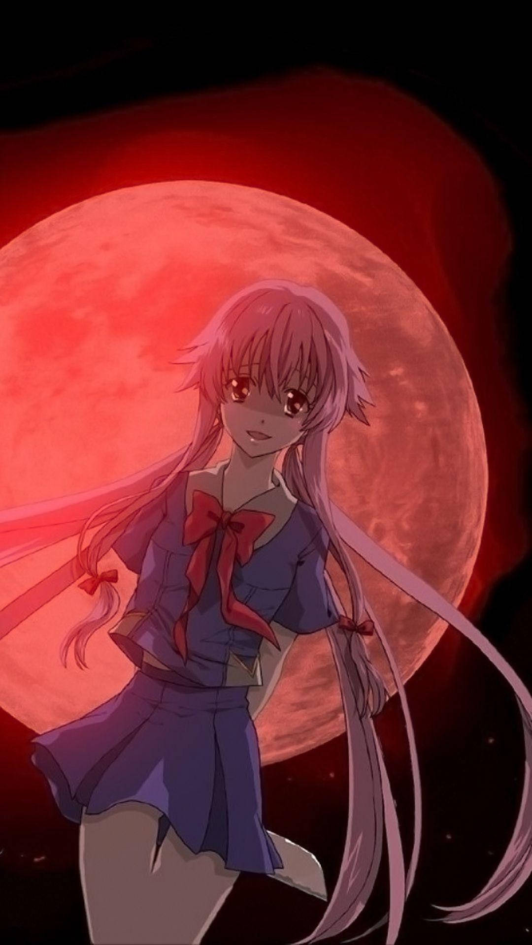 Future Diary With A Full Moon Background