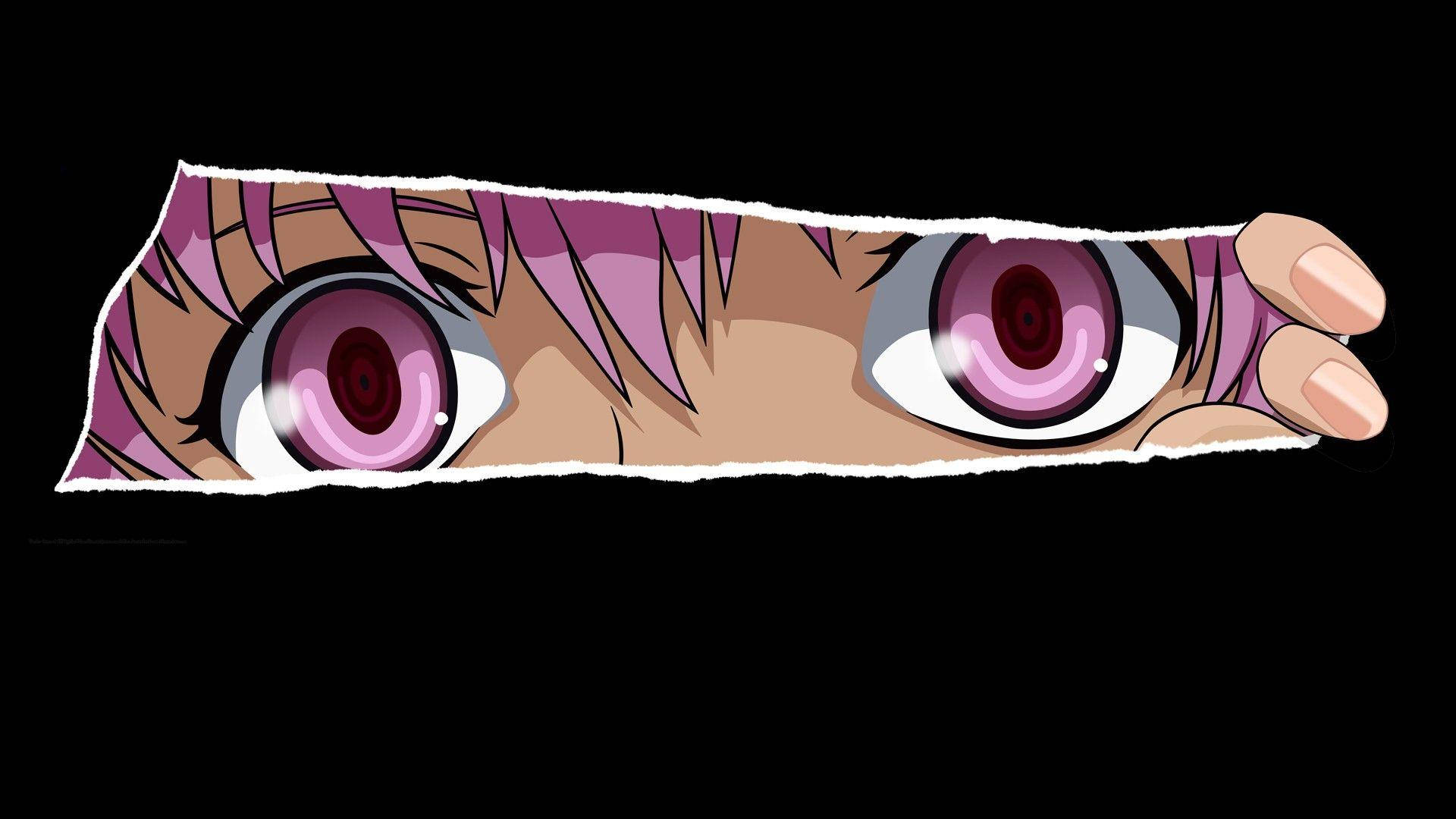 Future Diary Yuno Pink Eyes Background