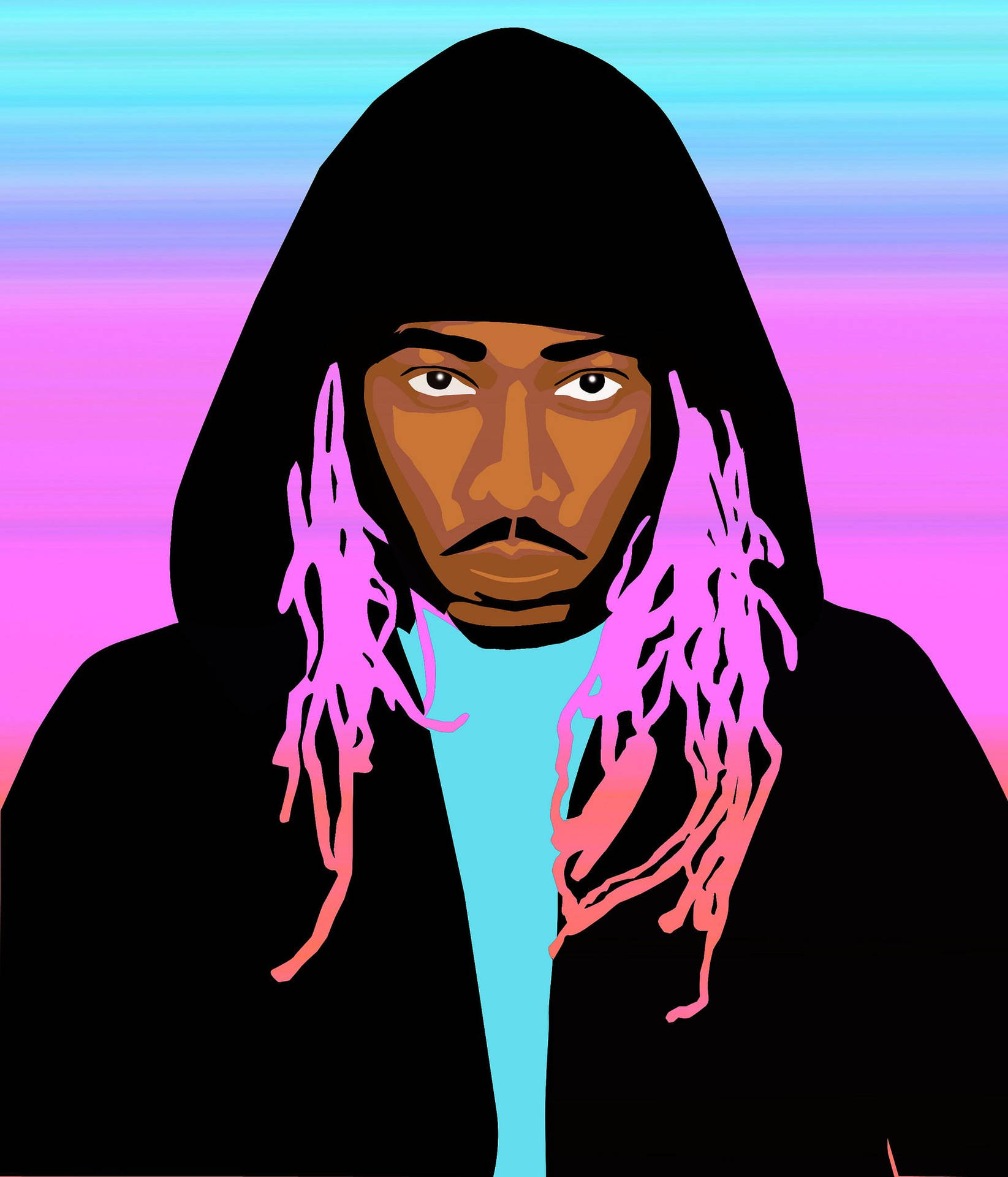 Future Rapper Pink And Blue Art Background