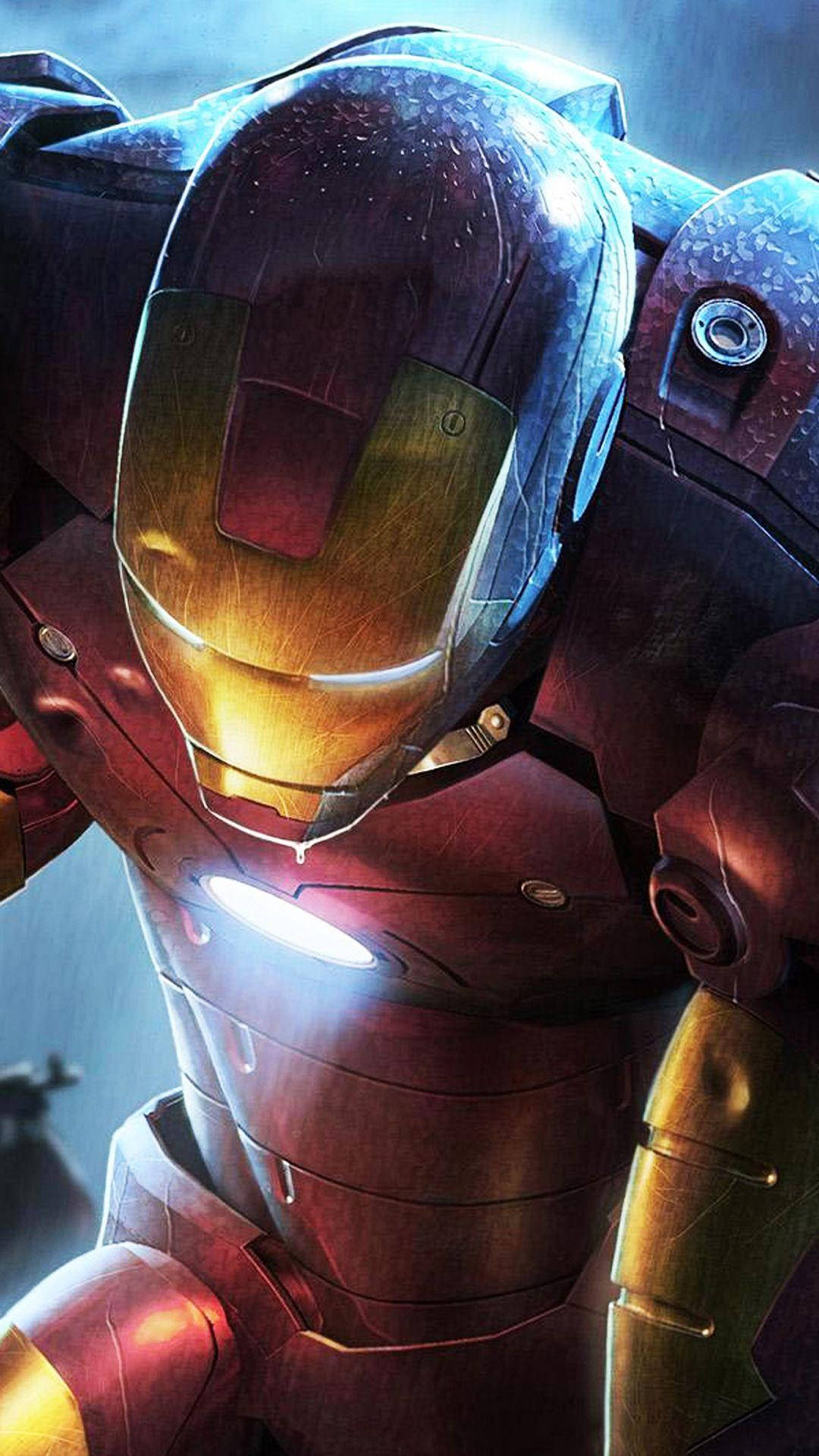 Futuristic Android Iron Man In Action