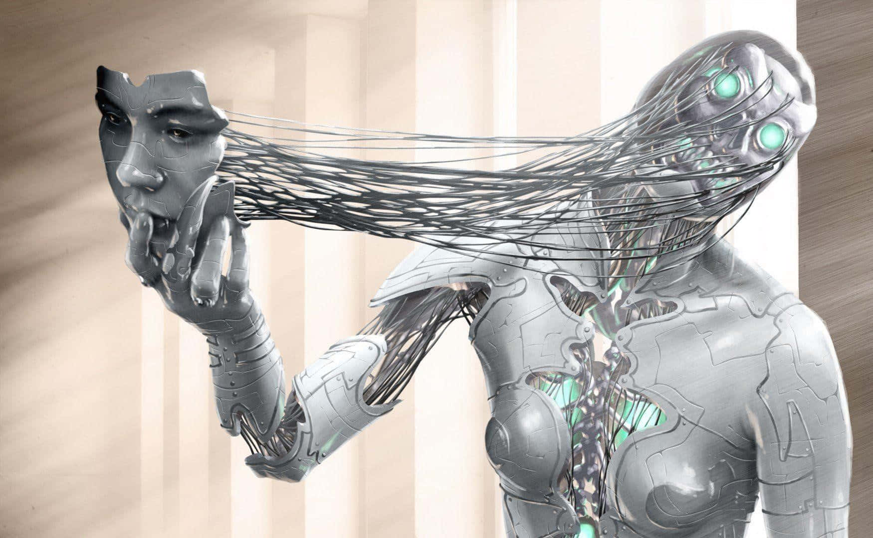 Futuristic Artificial Intelligence Mind Concept Background
