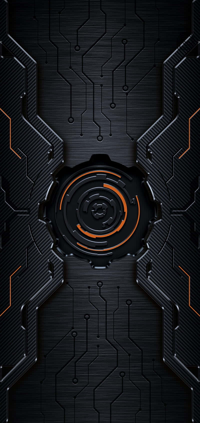 Futuristic Black Orange Cybercore Design Background
